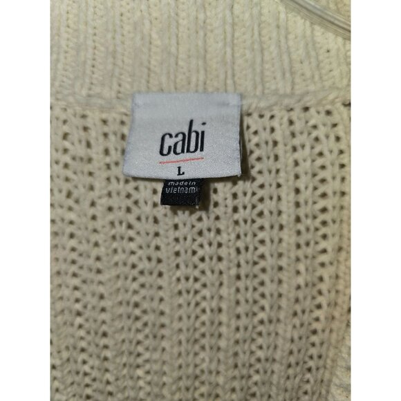 NWOT CAbi Croquet Pullover Knit Sweater L V-Neck Cotton/Lyocell Blend - Picture 5 of 5
